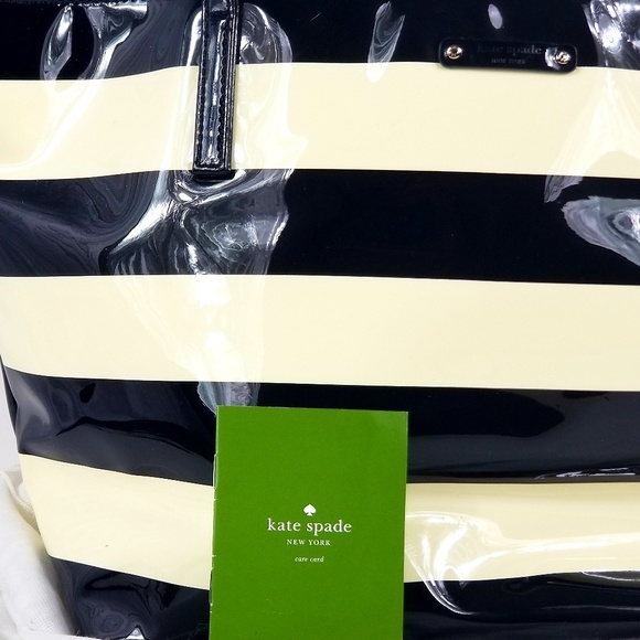 KATE SPADE BOARDWALK STRIPE TOTE PURSE LARGE NWOT - Picture 2 of 7
